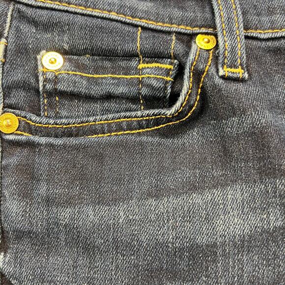 7 For All Mankind Cropped Skinny Jean Dark Wash Low Rise Size 27 - Picture 3 of 13